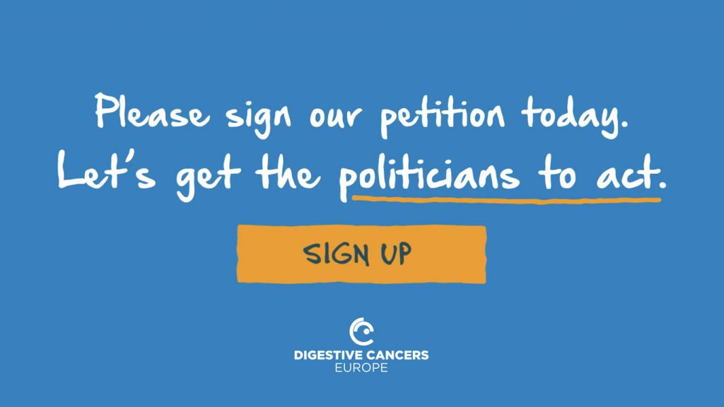Digestive Cancers Europe animation sign the petition