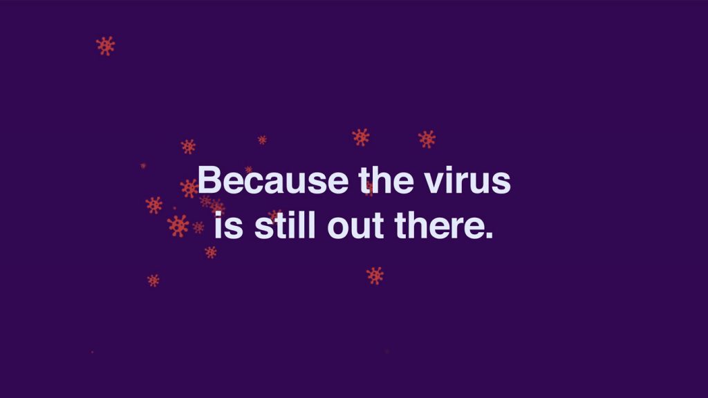 NHS covid 19 animation because the virus is still out there